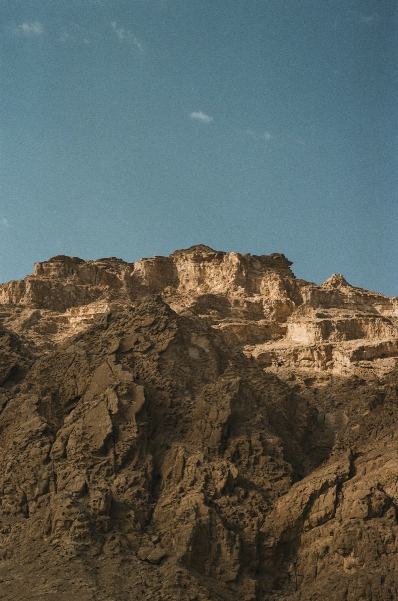 Rugged mountain peaks at Jebel Hafeet rising above Al Ain, UAE